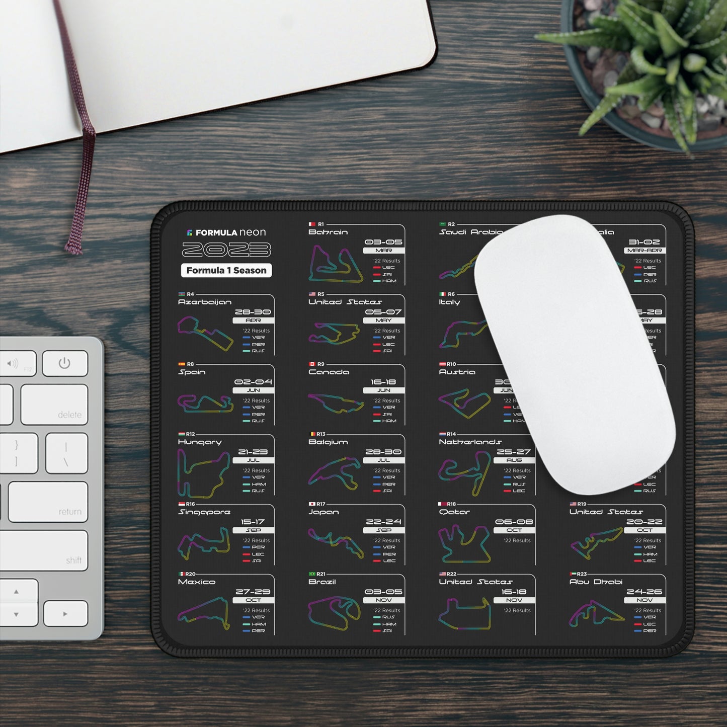 2023 F1 Calendar Mouse Pad (9.5 in x 8 in)