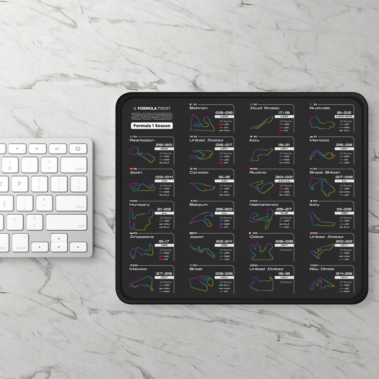 2023 F1 Calendar Mouse Pad (9.5 in x 8 in)