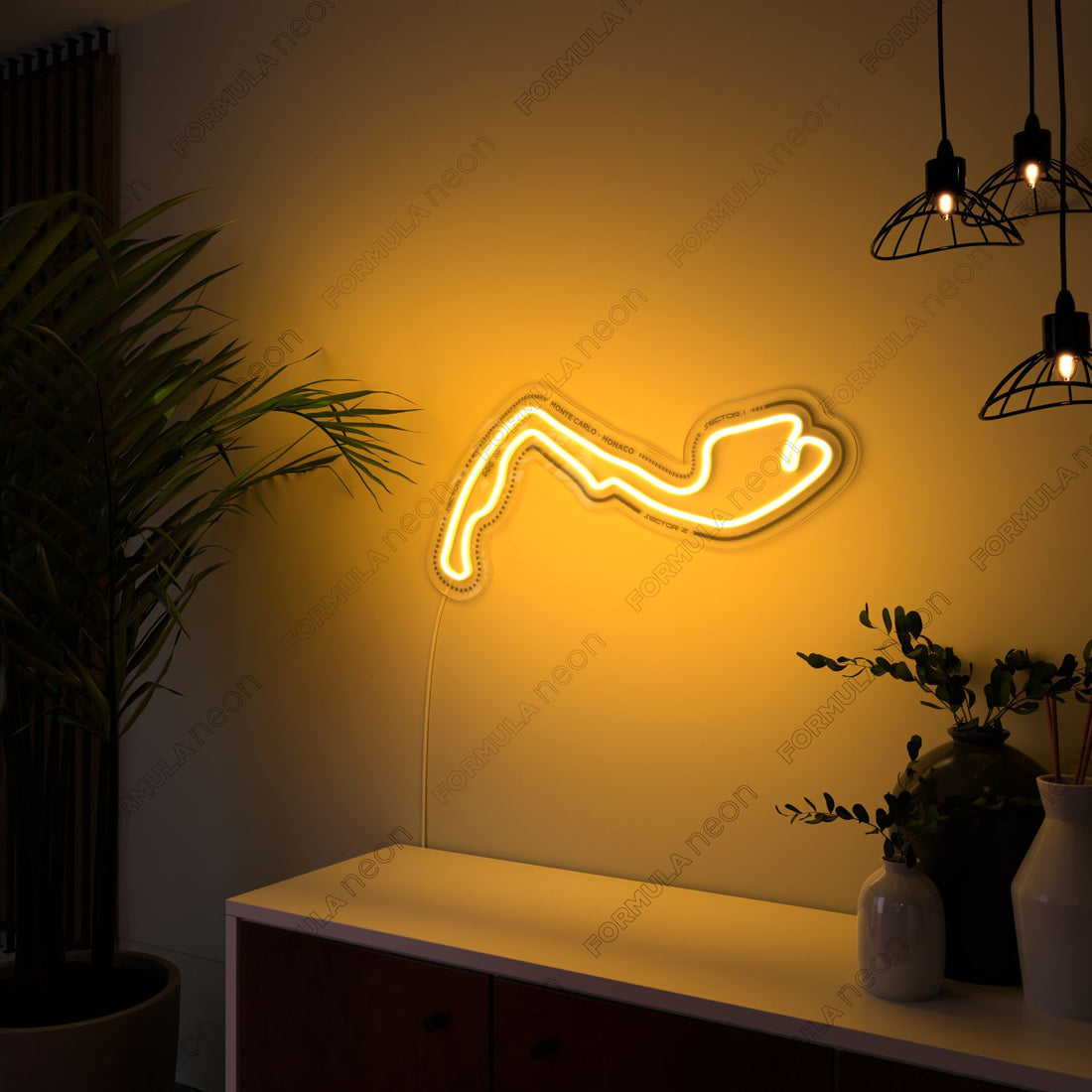 F1 circuit track maps in NEON LED