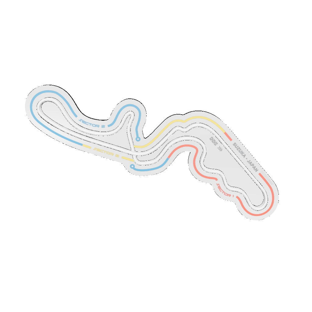 Suzuka F1 Track Map Neon Sign | Multicolour, 24 inch – Formula Neon